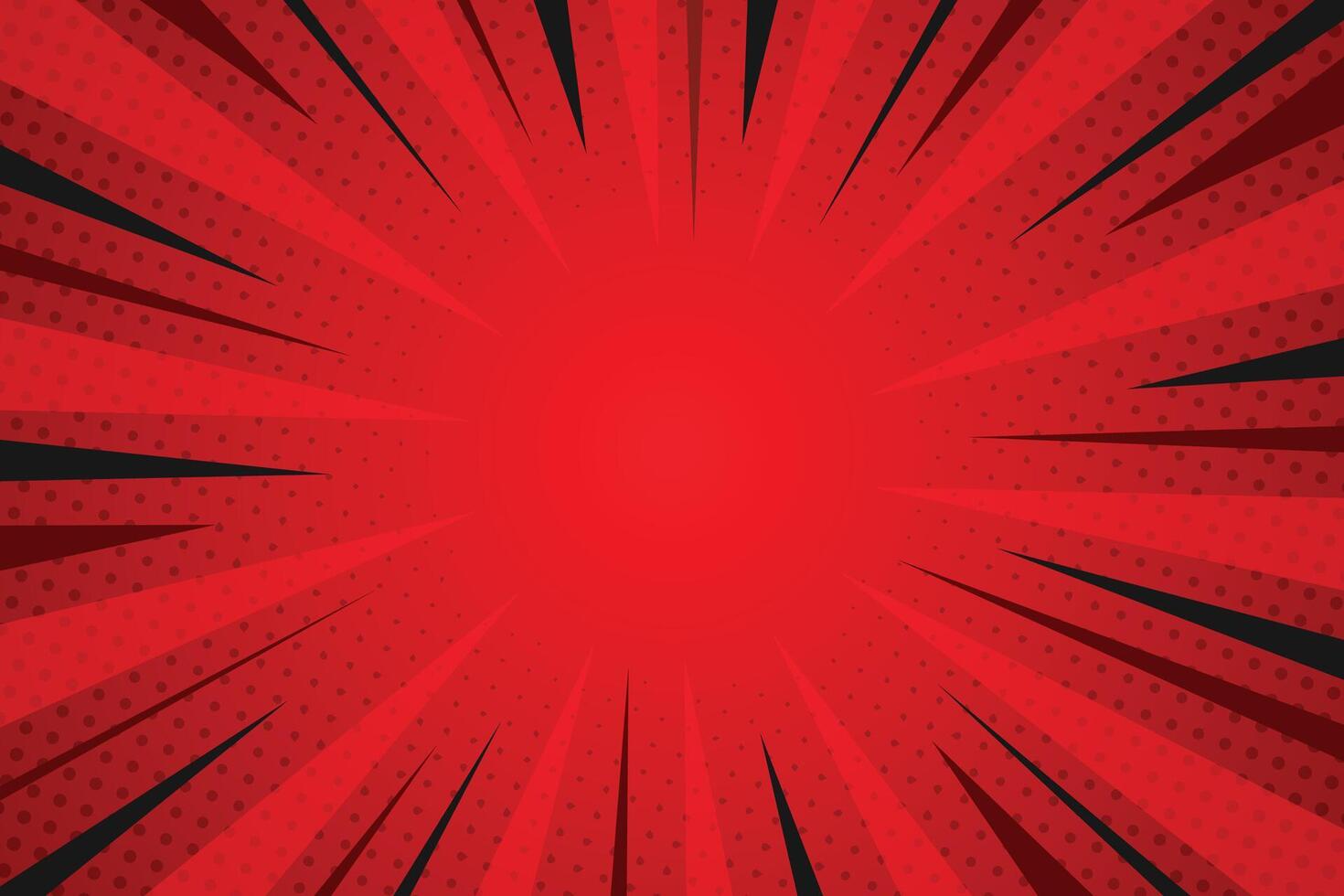 Flat design red comic style background vector