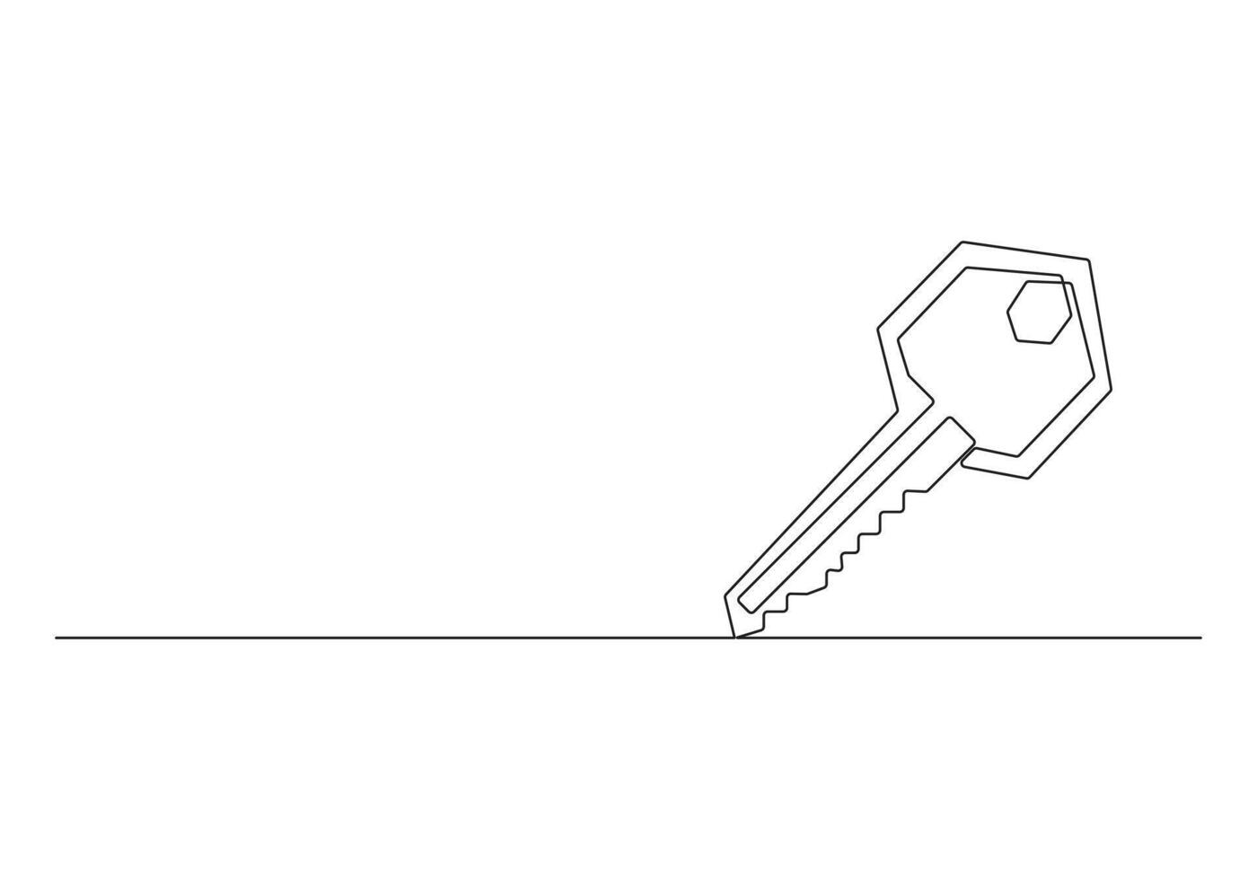 continuo línea dibujo de casa llave contraseña y seguridad concepto Pro ilustración vector