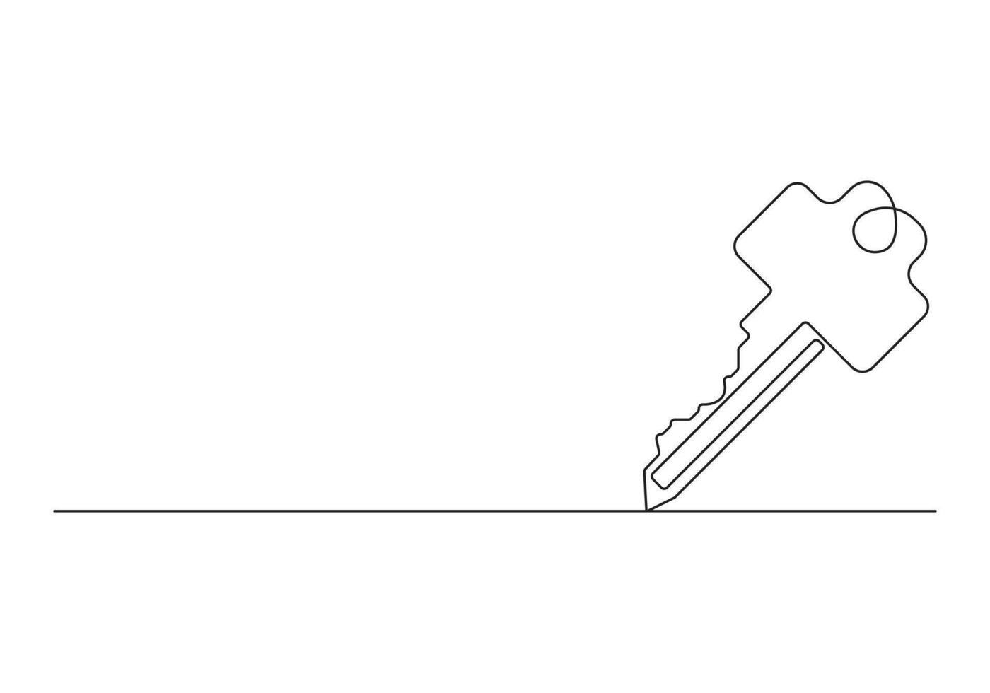 Continuous line drawing of house key password and security concept pro illustration vector