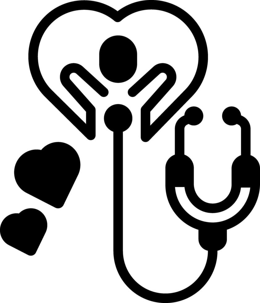 Solid black icon for health vector