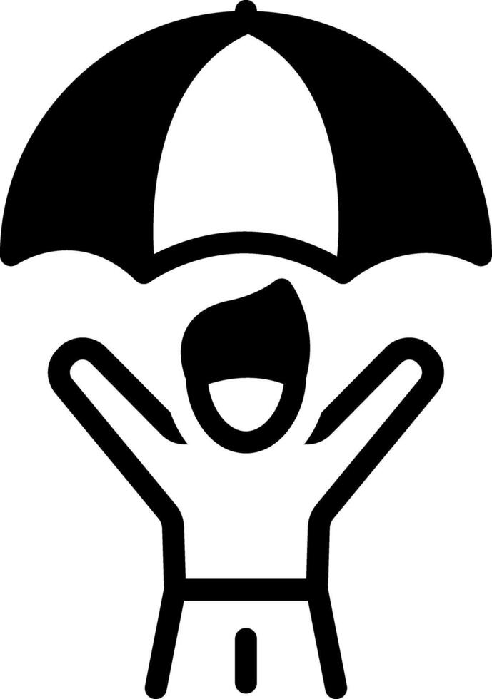 Solid black icon for life insurance vector