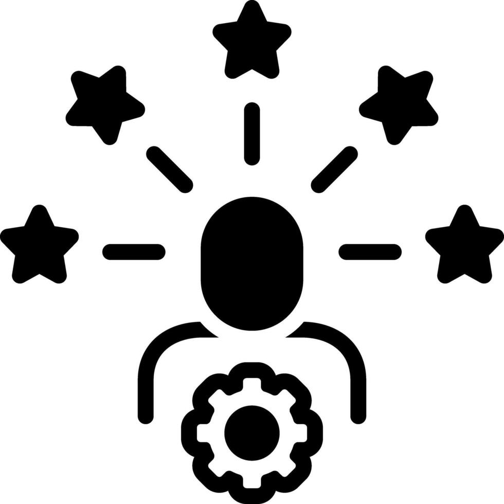 Solid black icon for skill building vector