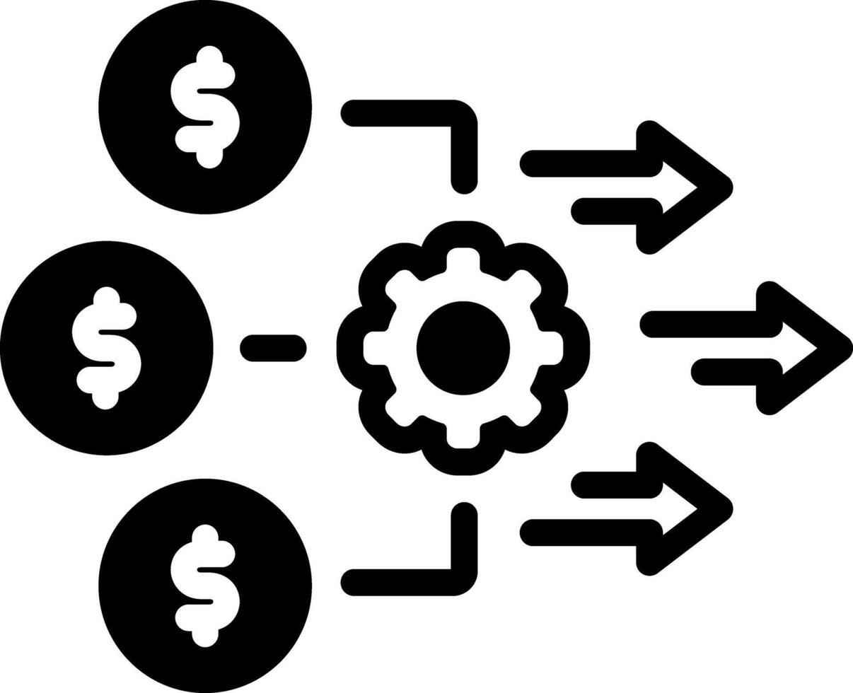 Solid black icon for operational cost vector