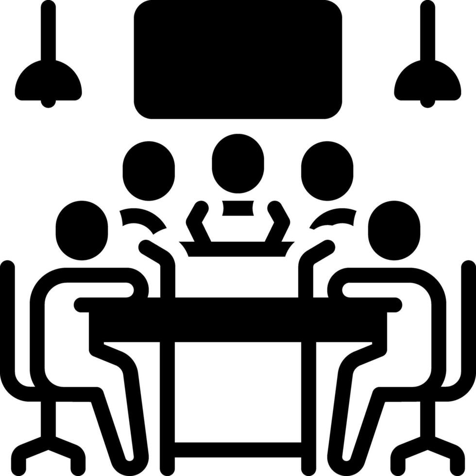 Solid black icon for conference vector