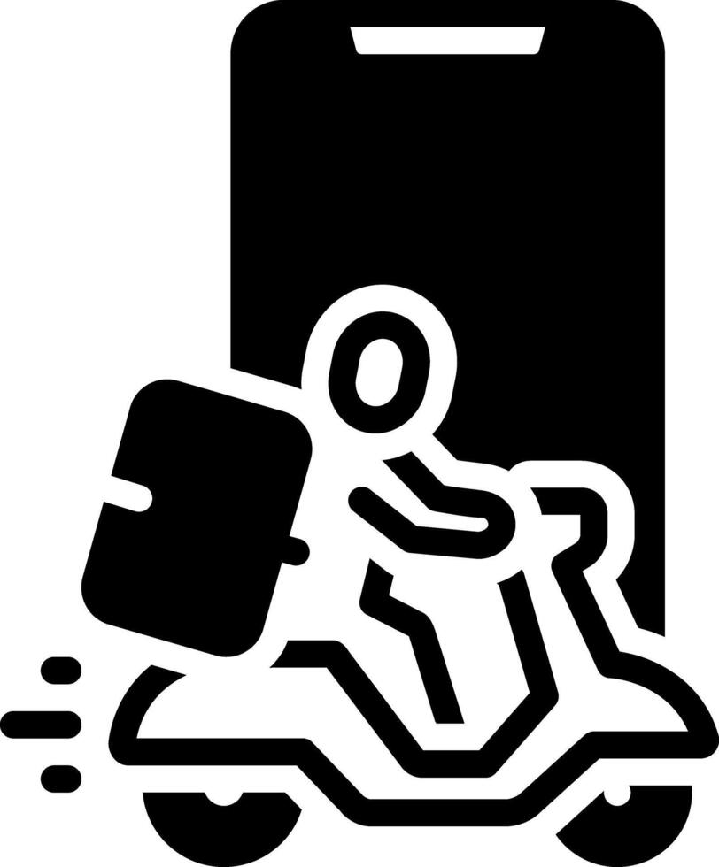 Solid black icon for delivery vector