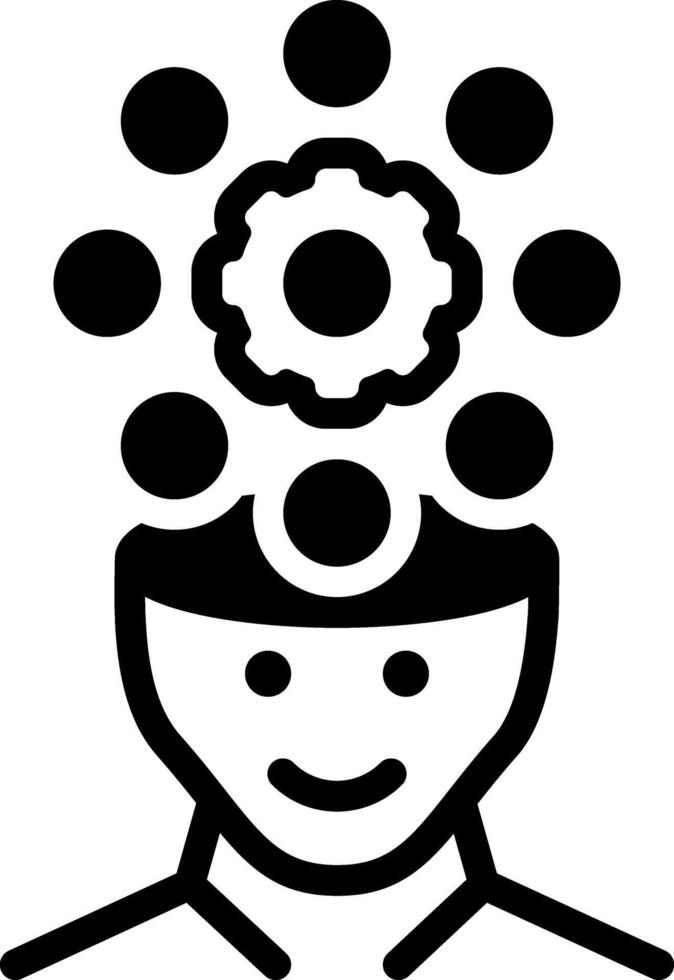 Solid black icon for reasoning vector