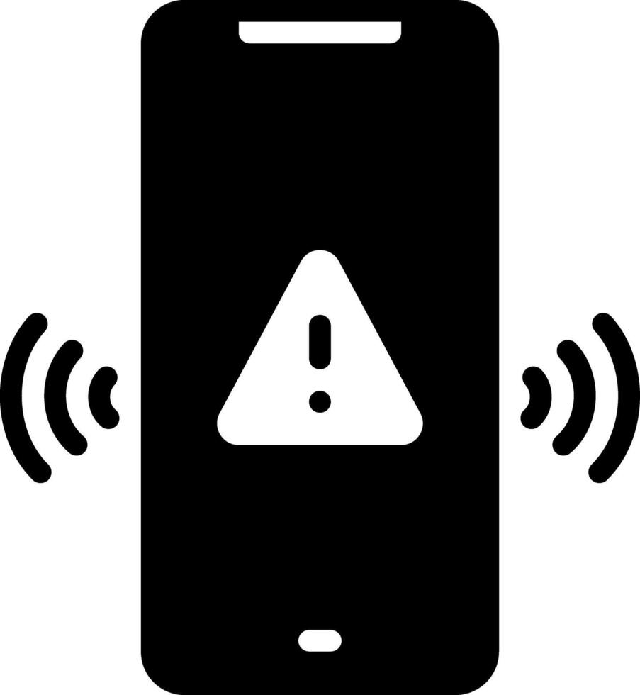 Solid black icon for alert vector