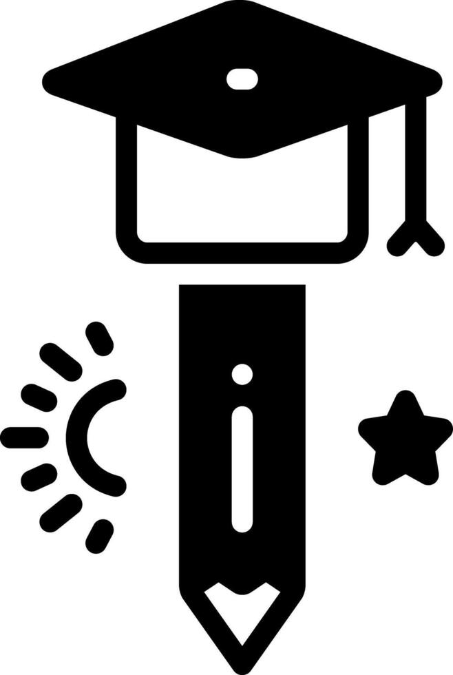 Solid black icon for education vector