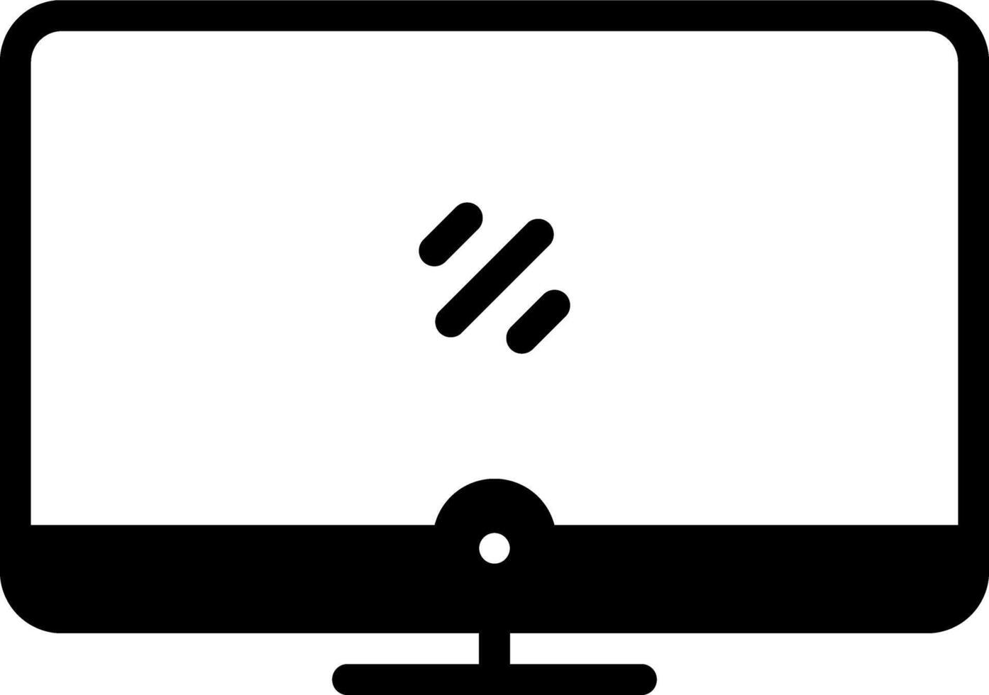 Solid black icon for monitor vector