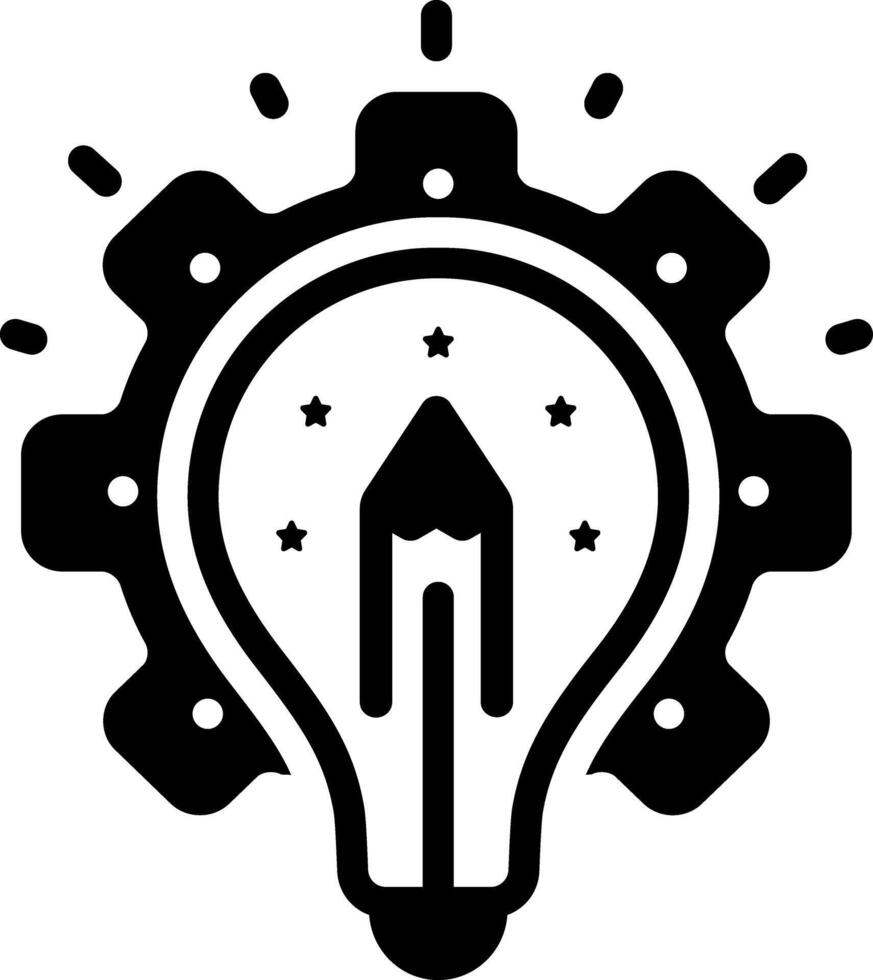 Solid black icon for creative idea vector
