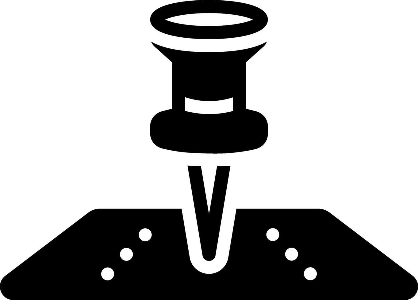 Solid black icon for map pin vector