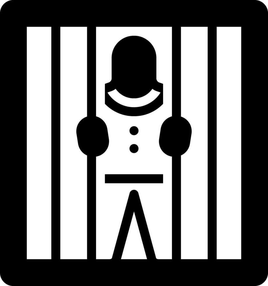 Solid black icon for prison vector