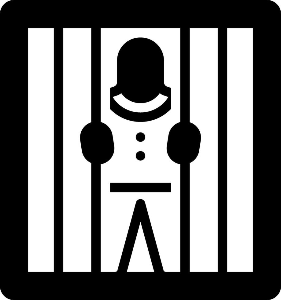 Solid black icon for prison vector