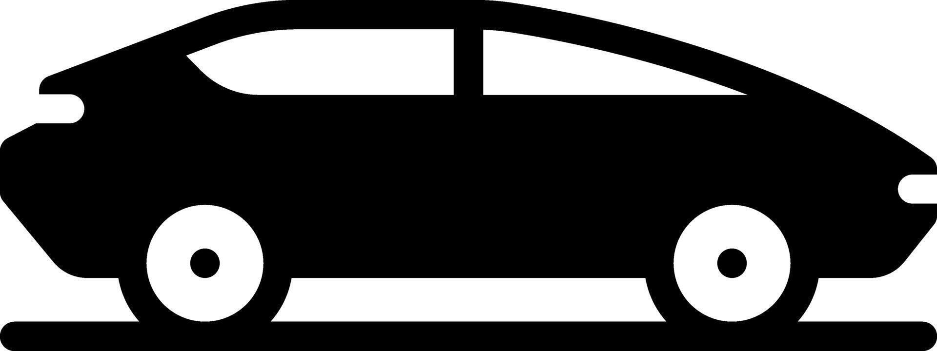 Solid black icon for car vector