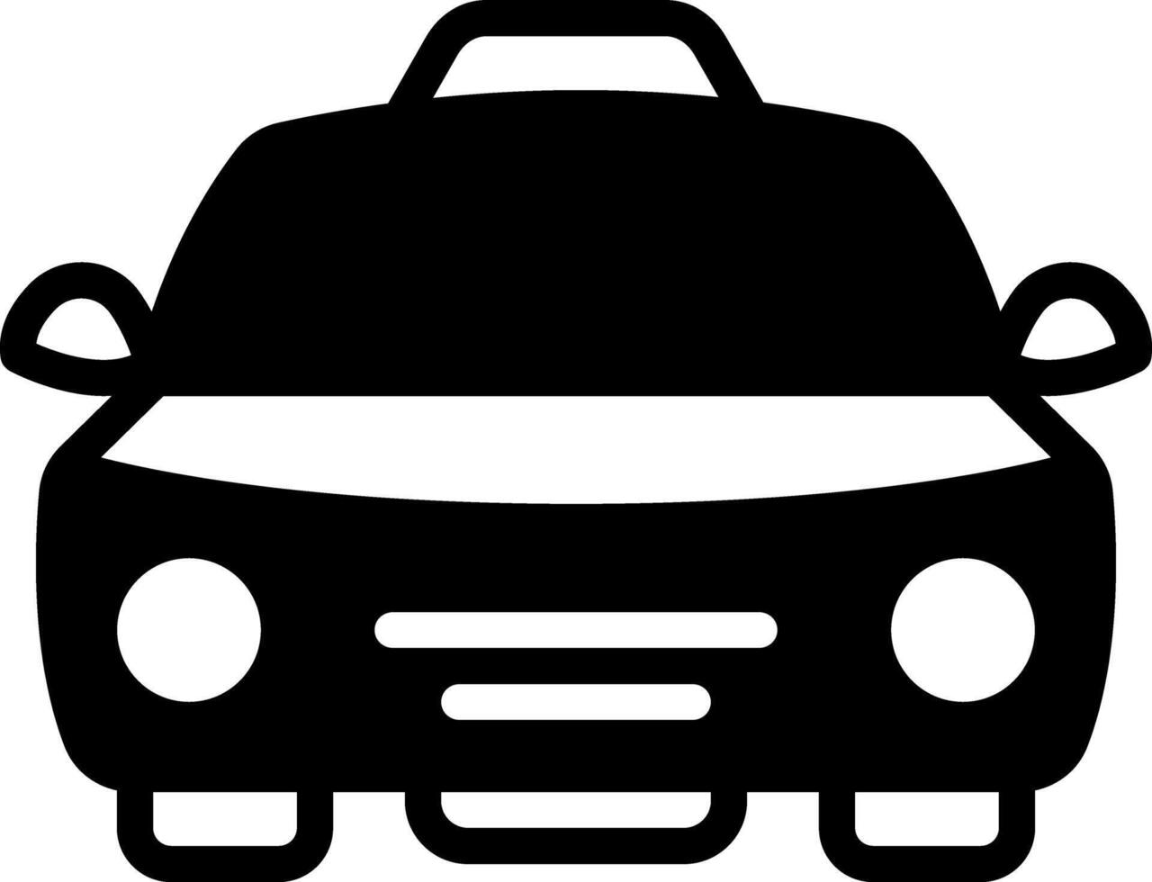 Solid black icon for taxi vector