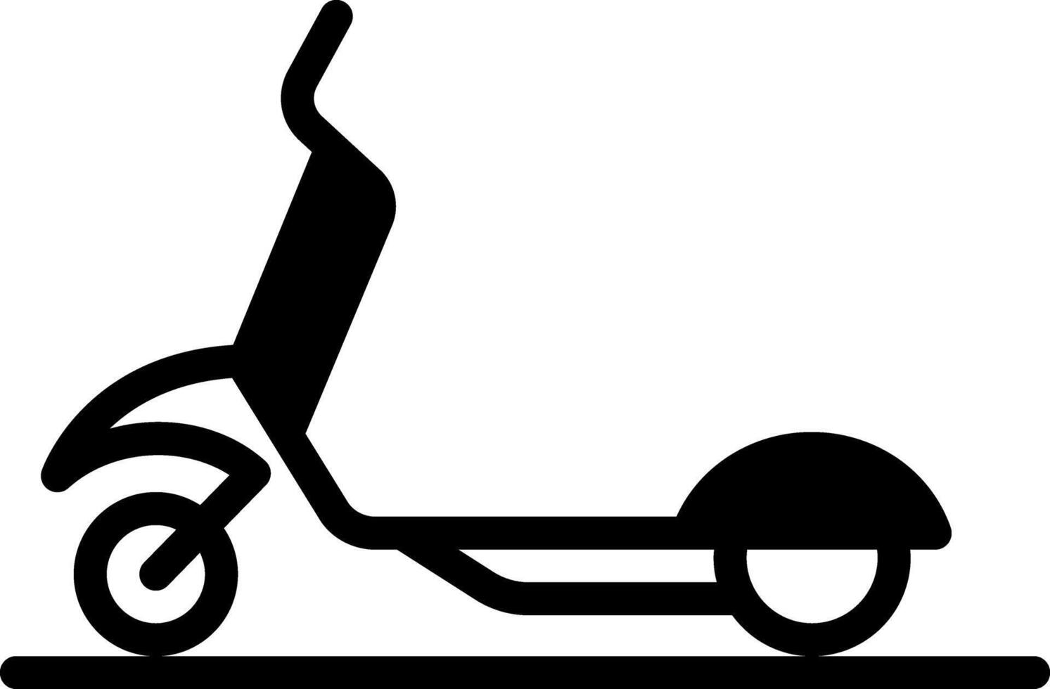Solid black icon for kick scooter vector