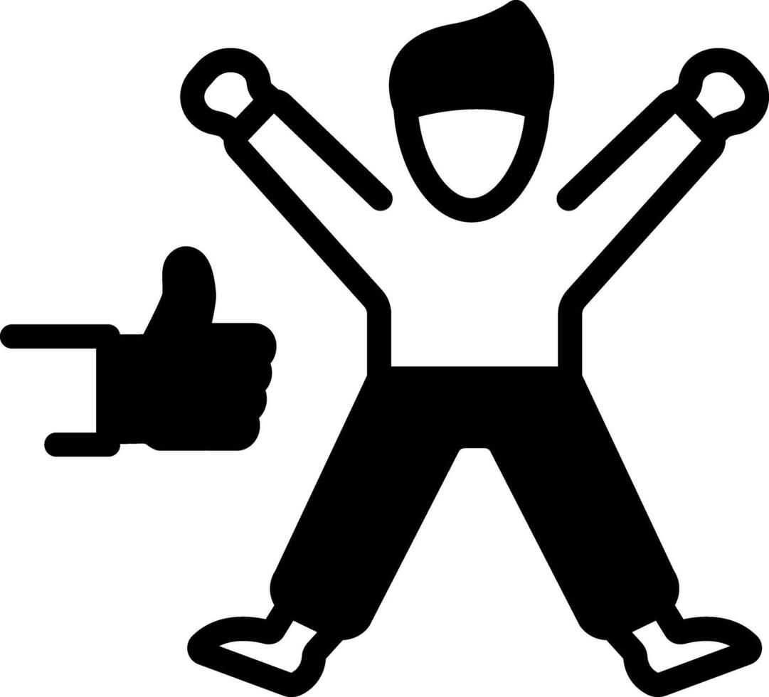 Solid black icon for endorse vector