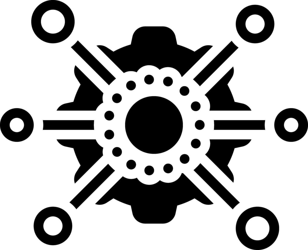 Solid black icon for network vector