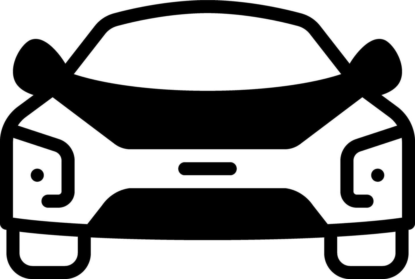Solid black icon for car vector