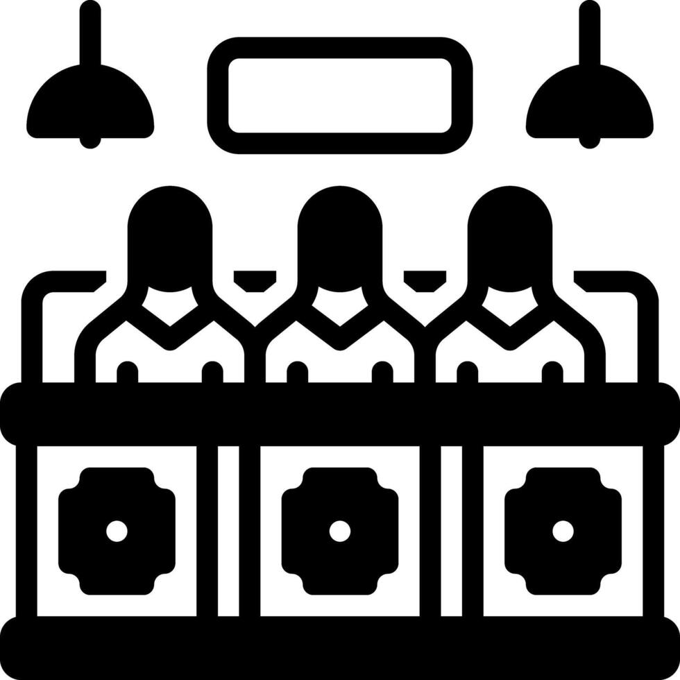 Solid black icon for jury vector