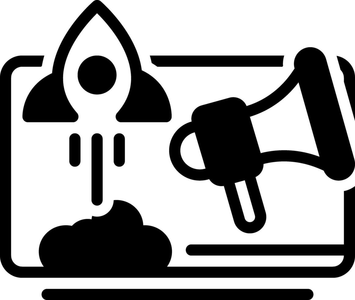 Solid black icon for campaign vector