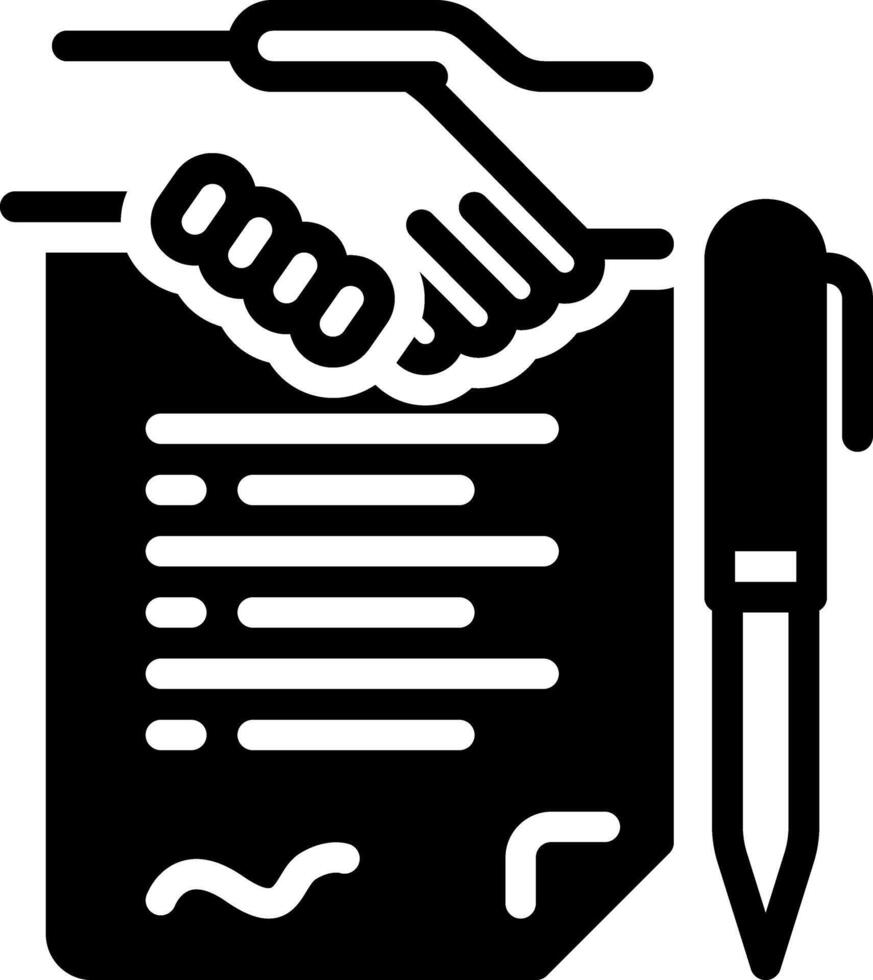 Solid black icon for agreement vector