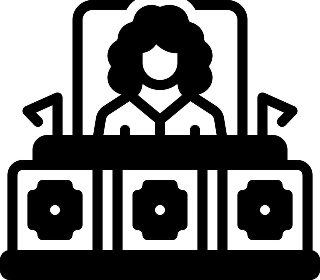 Solid black icon for judge vector