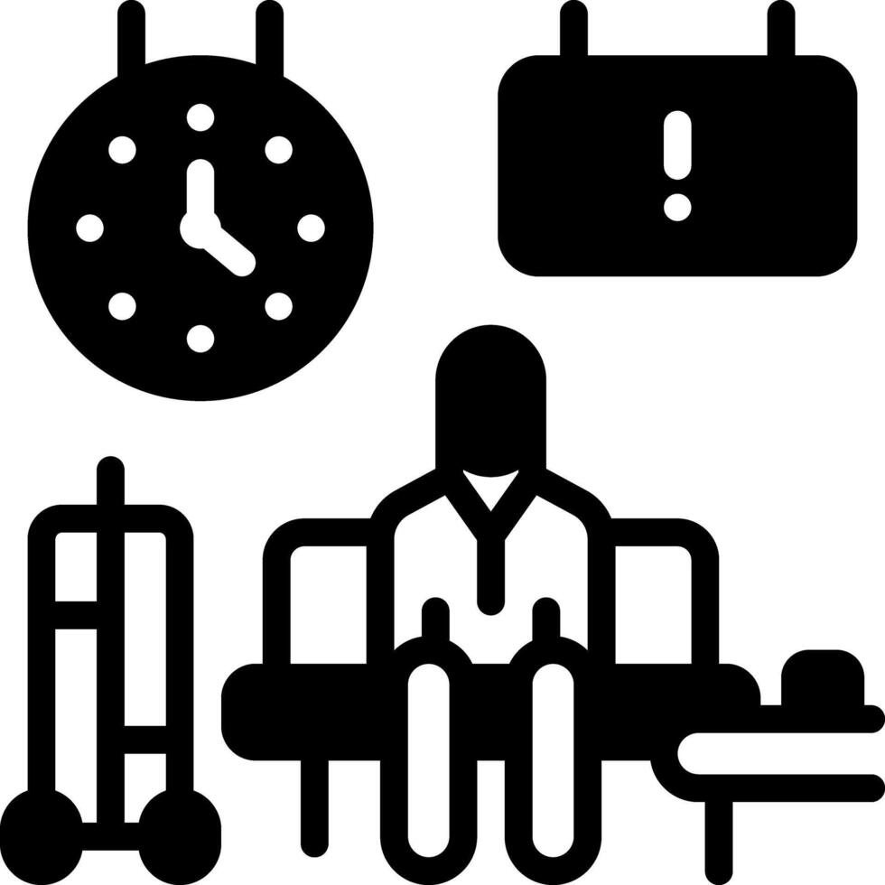 Solid black icon for delay vector