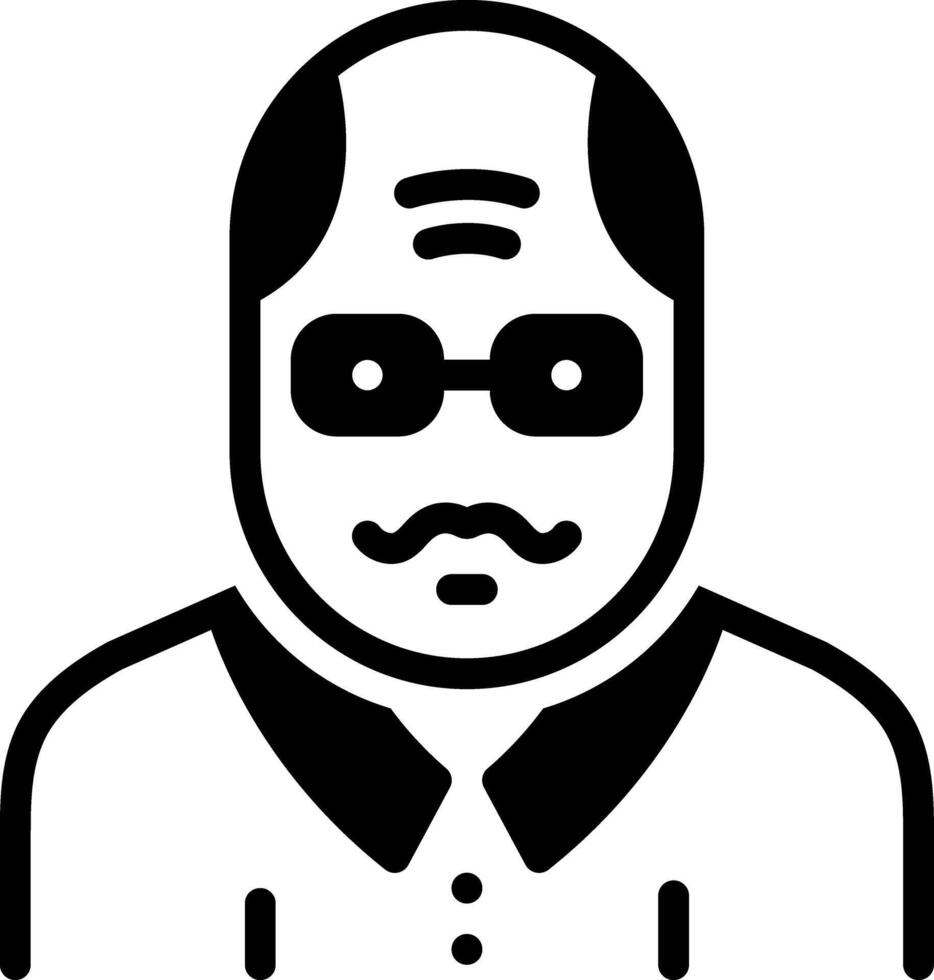 Solid black icon for senior vector