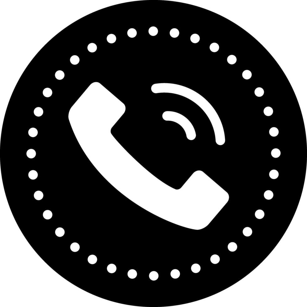 Solid black icon for call button vector