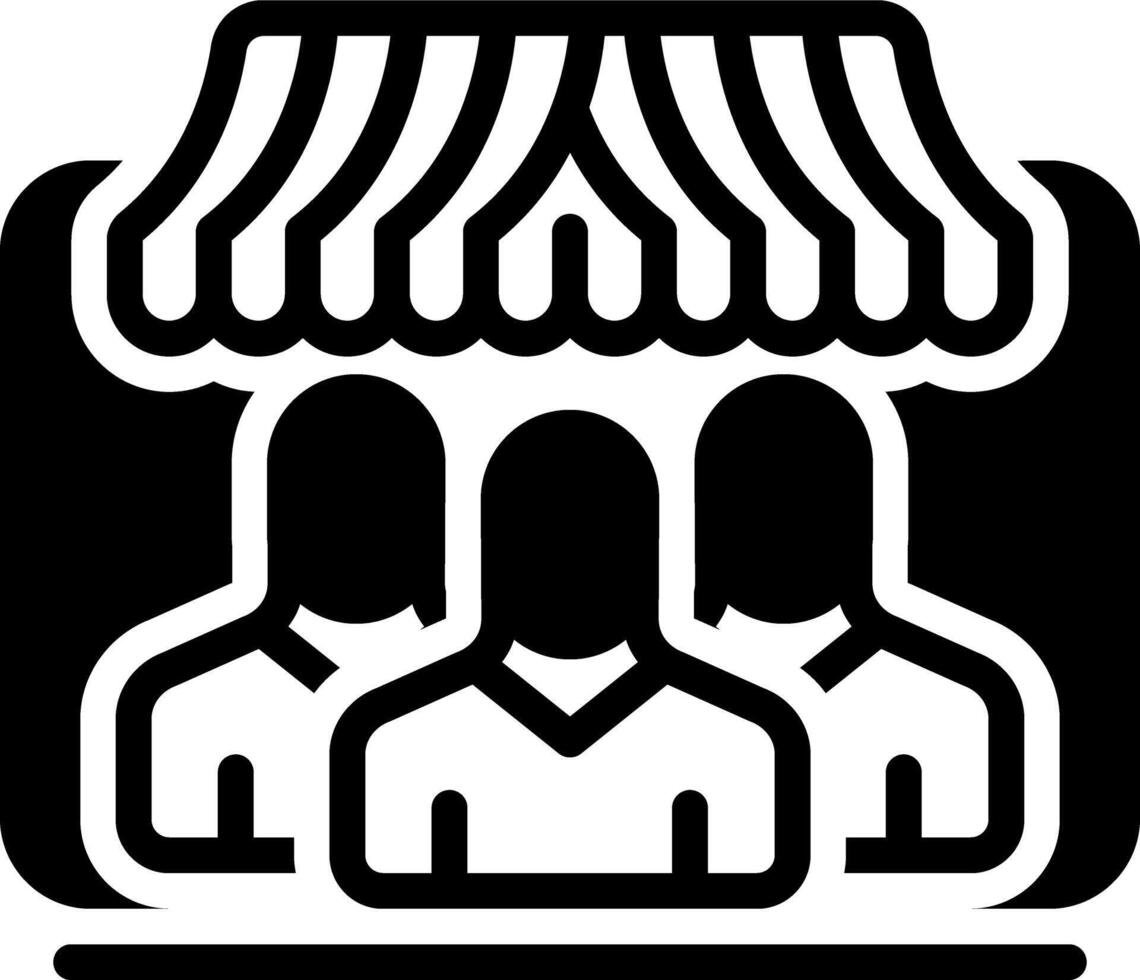 Solid black icon for customers vector