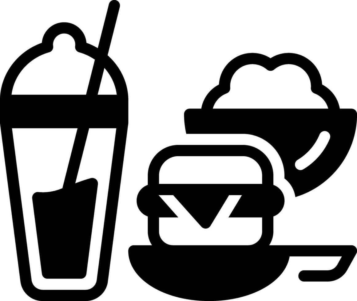 Solid black icon for food and beverage vector