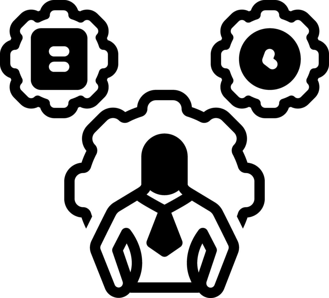 Solid black icon for operations manager vector