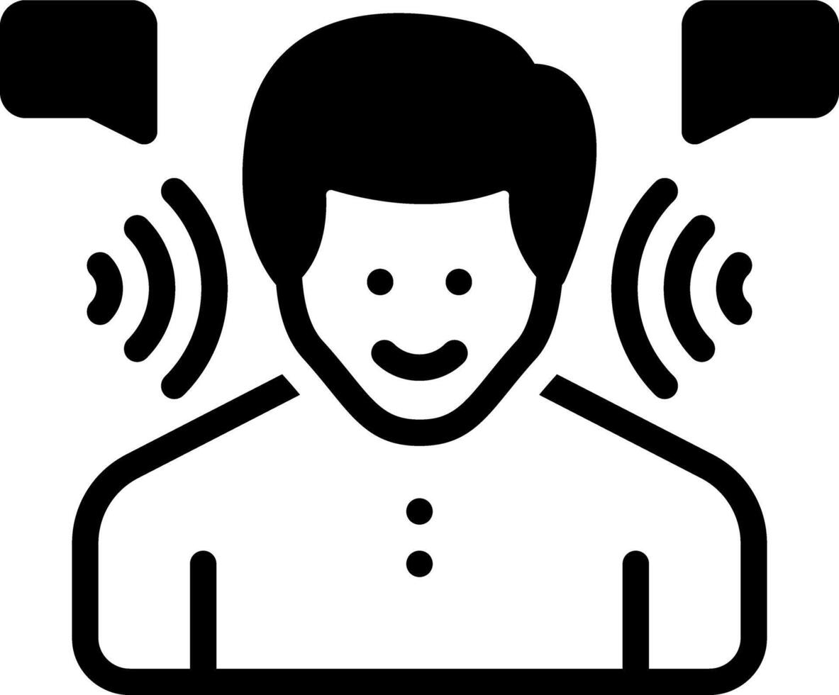 Solid black icon for active listening vector