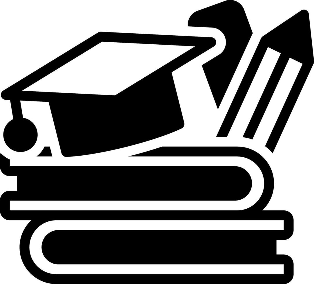 Solid black icon for educational cost vector
