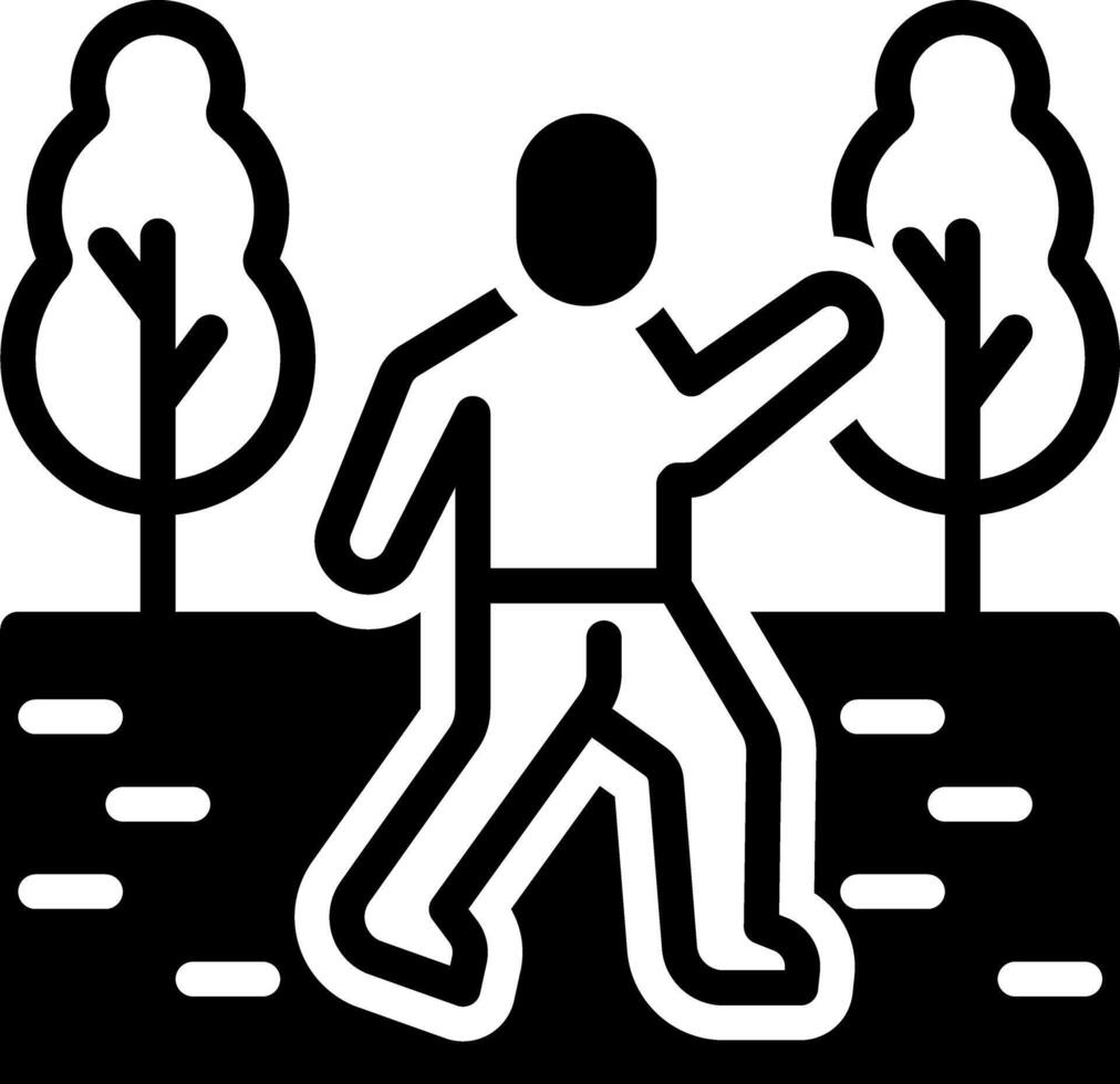 Solid black icon for walk vector