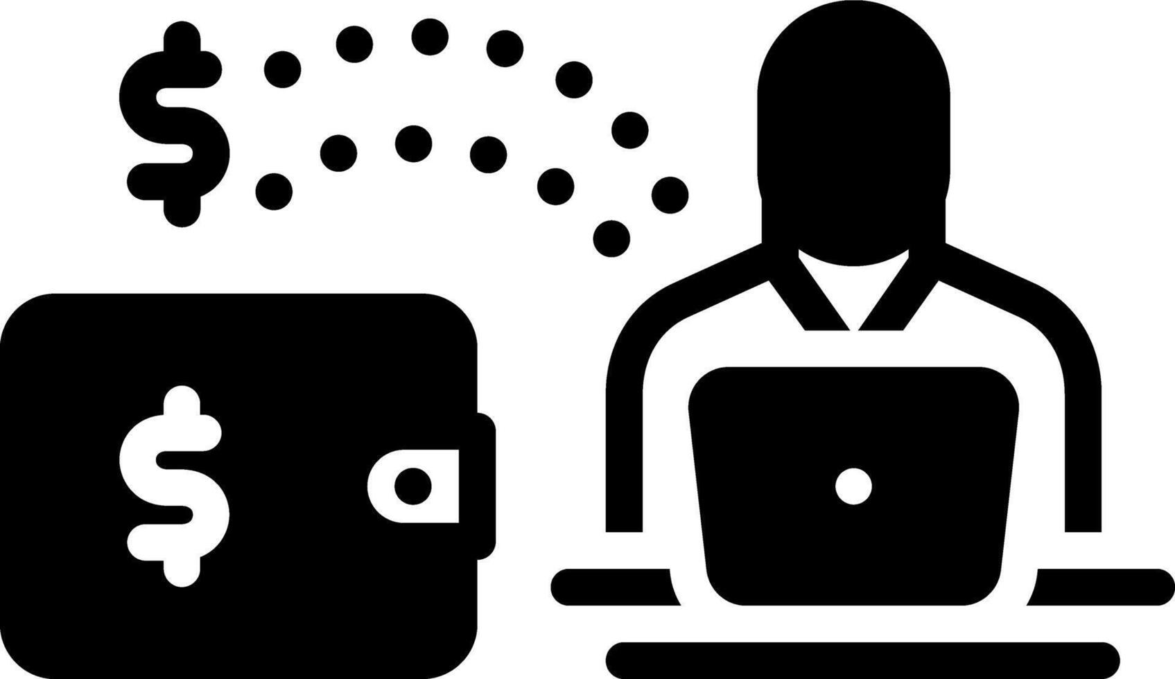 Solid black icon for income vector