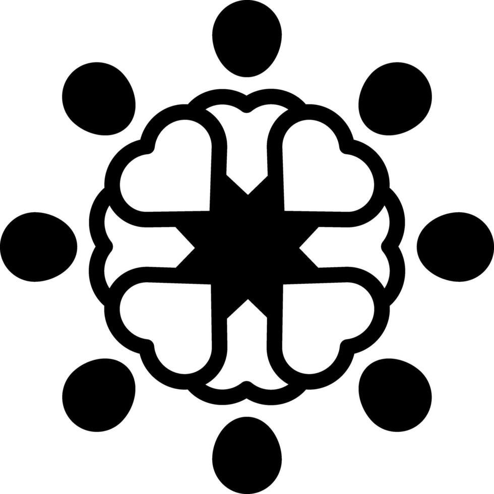 Solid black icon for caring vector