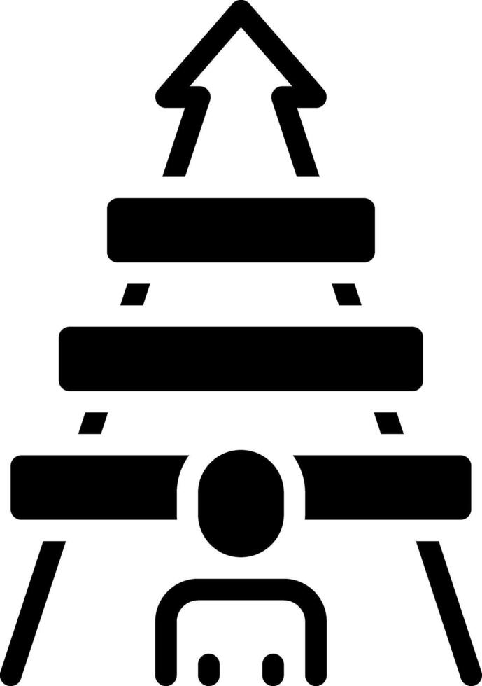 Solid black icon for challenge vector