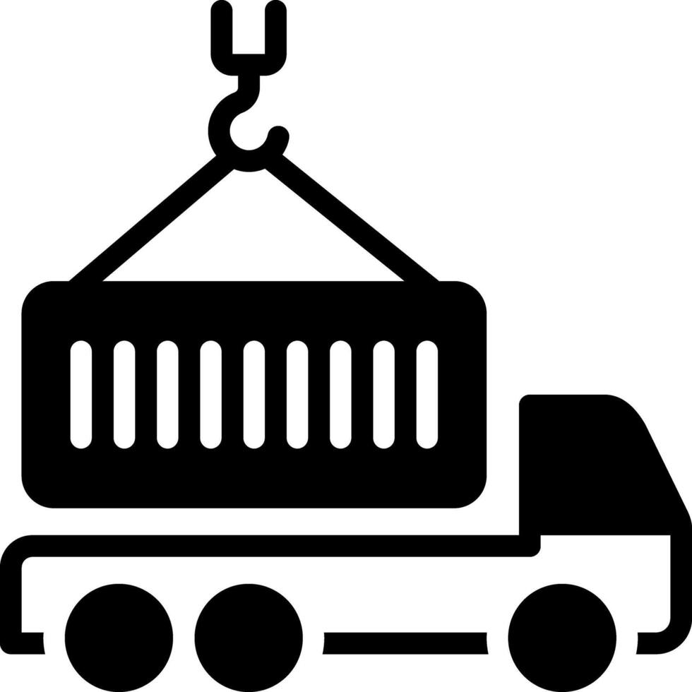 Solid black icon for freight vector