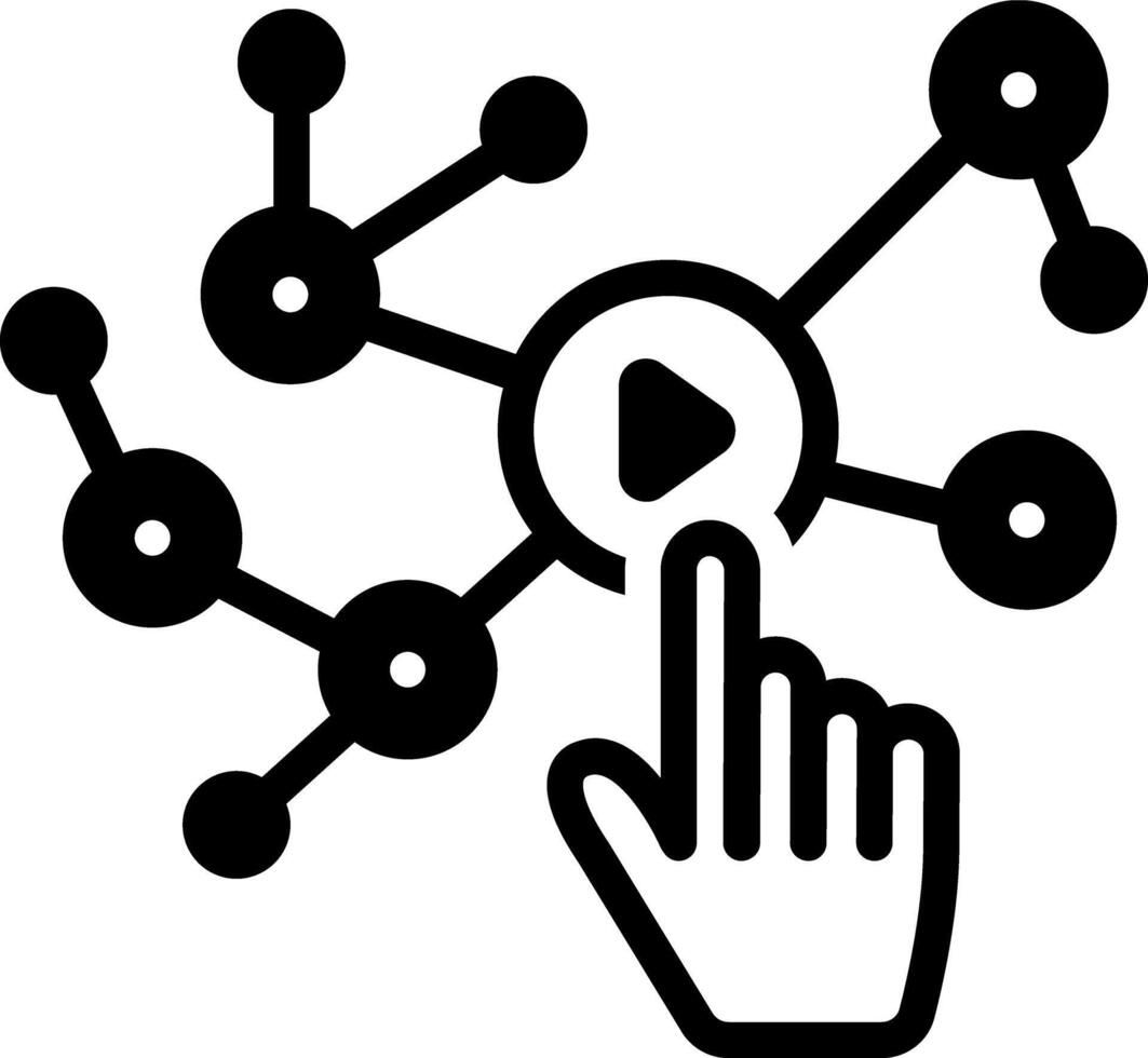 Solid black icon for interactive vector