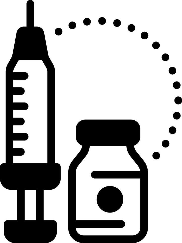 Solid black icon for injection vector