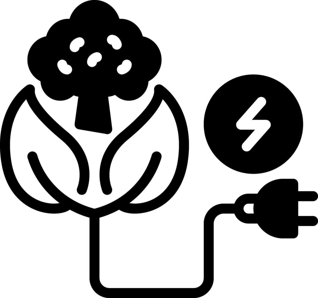 Solid black icon for biomass vector