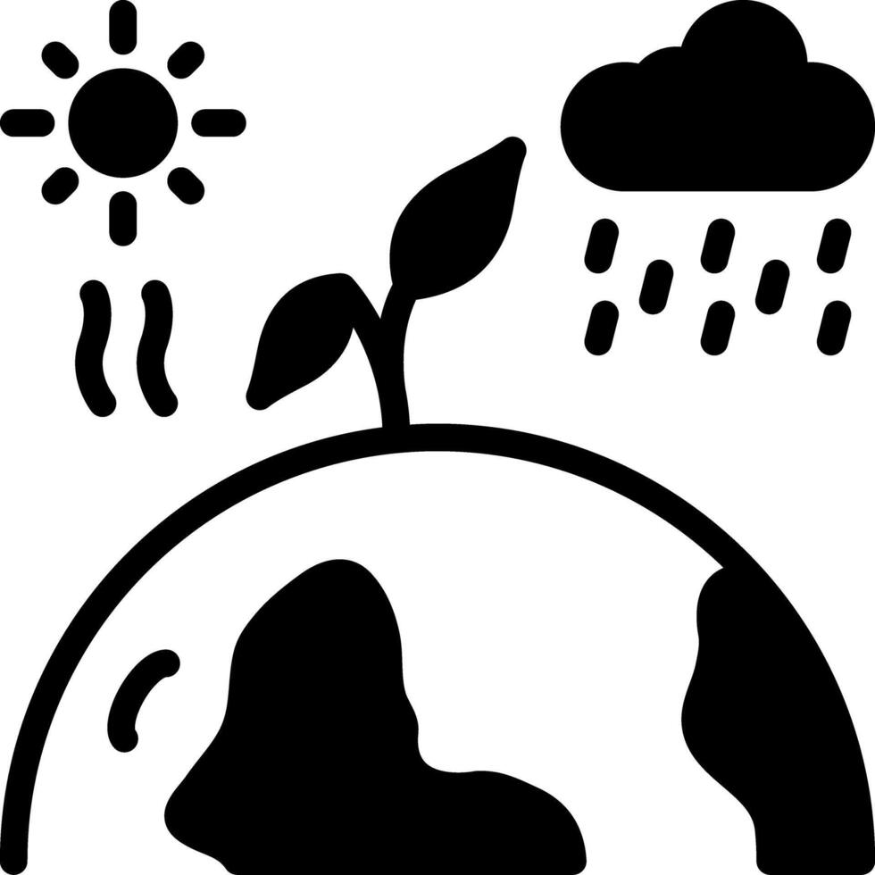 Solid black icon for climate vector