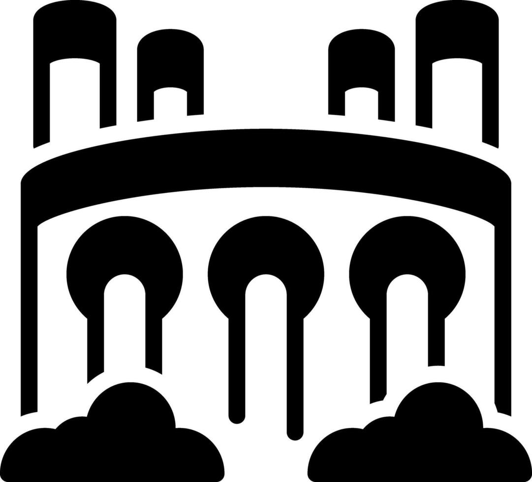 Solid black icon for hydro power vector