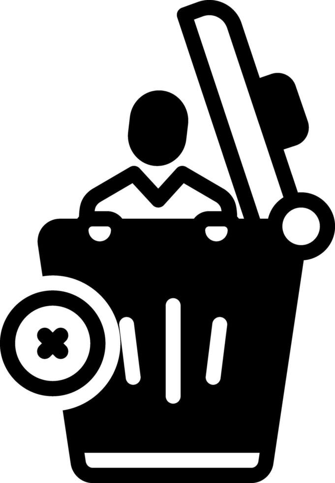 Solid black icon for delete user vector