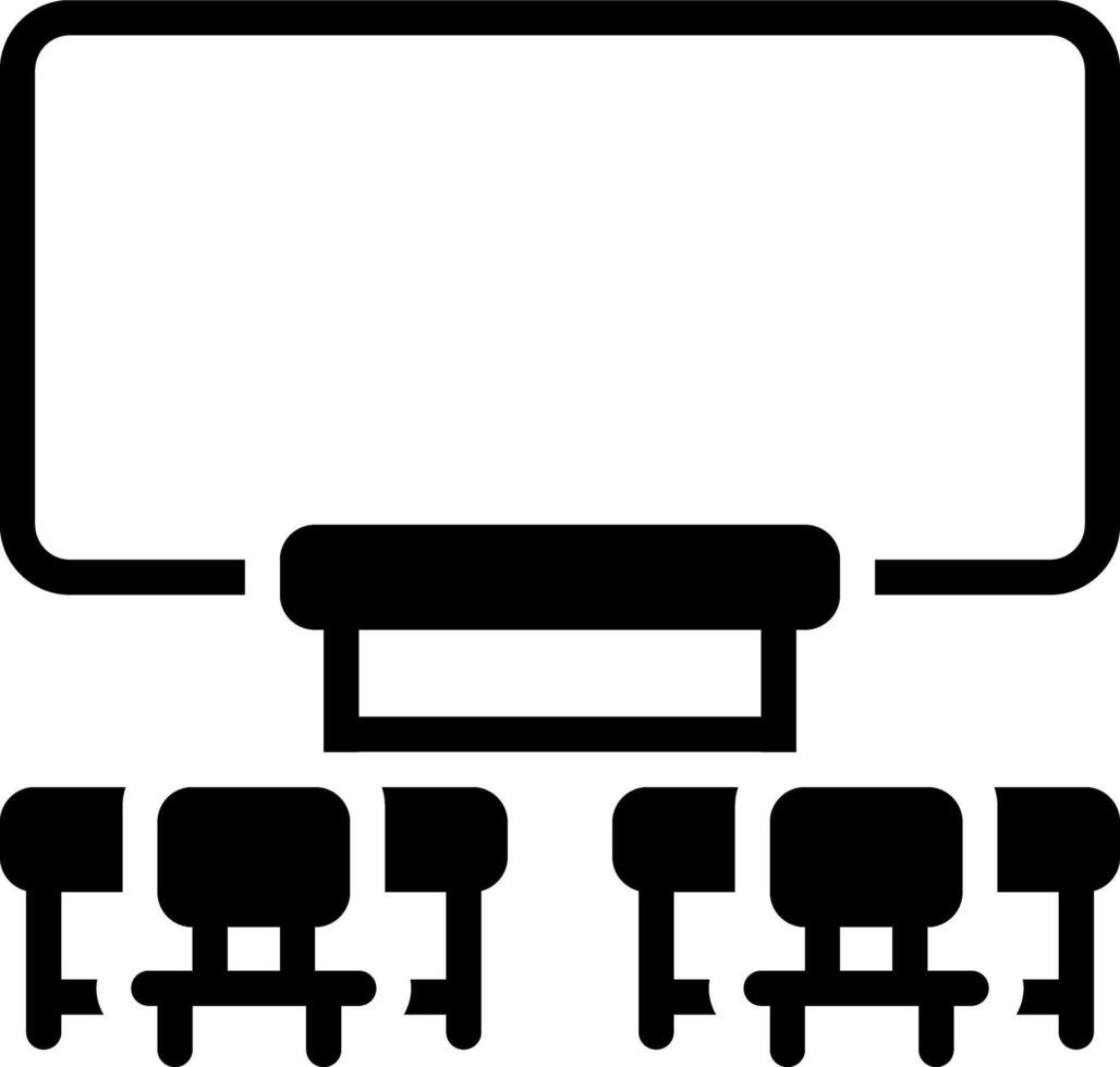 Solid black icon for classroom vector