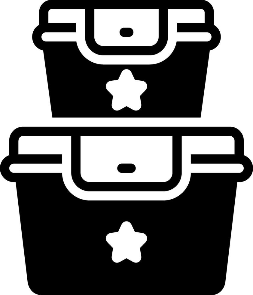 Solid black icon for container vector