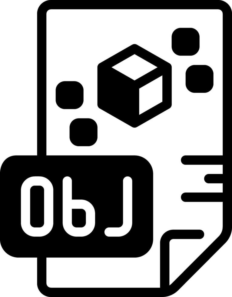 Solid black icon for obj vector