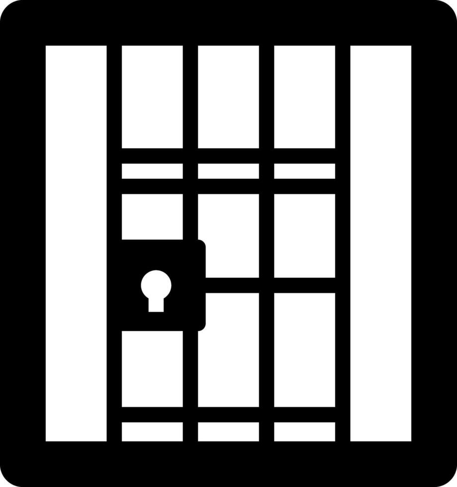 Solid black icon for jail vector